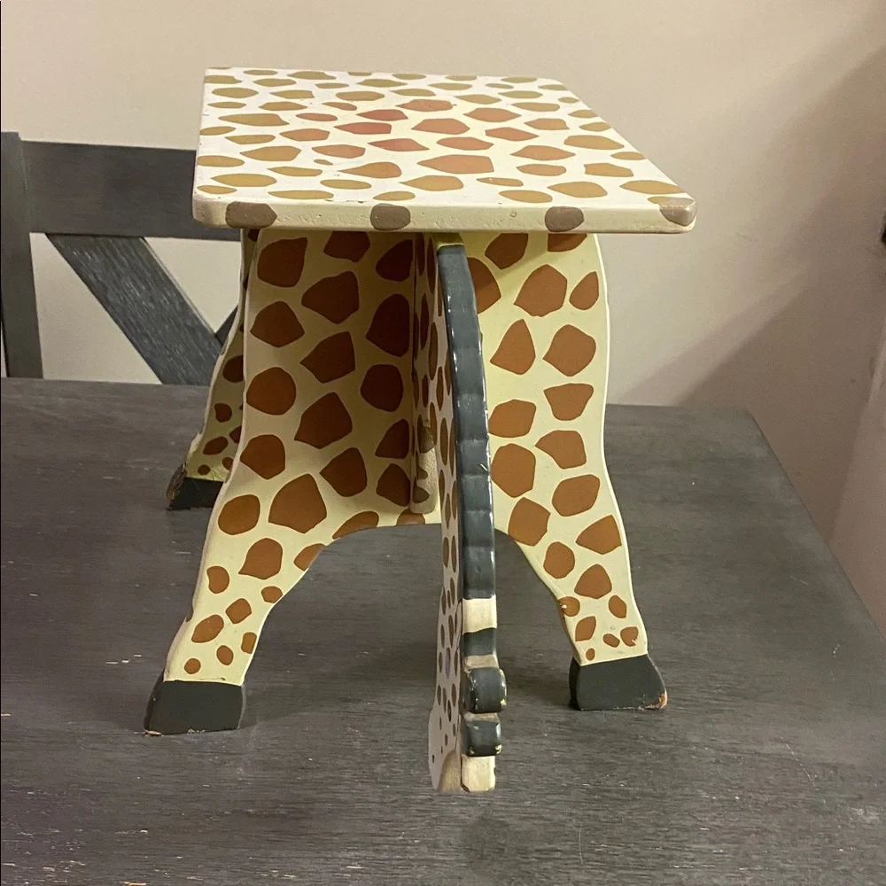 Giraffe Shaped Wooden Stool - Picture 4 of 9